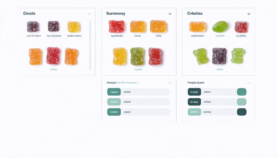 Interface offering personalized CBD gummy formulations