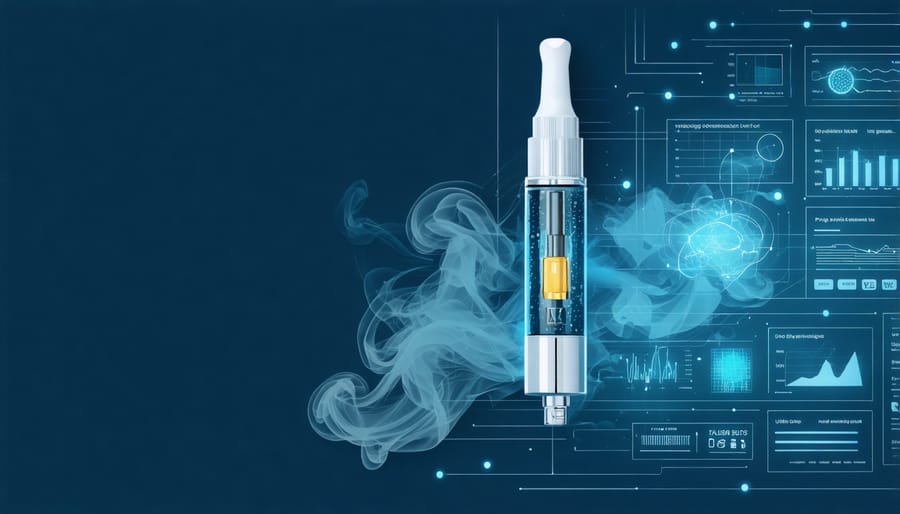 Conceptual image showing vaping technology linked with digital health innovations